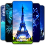 blue wallpaper android application logo